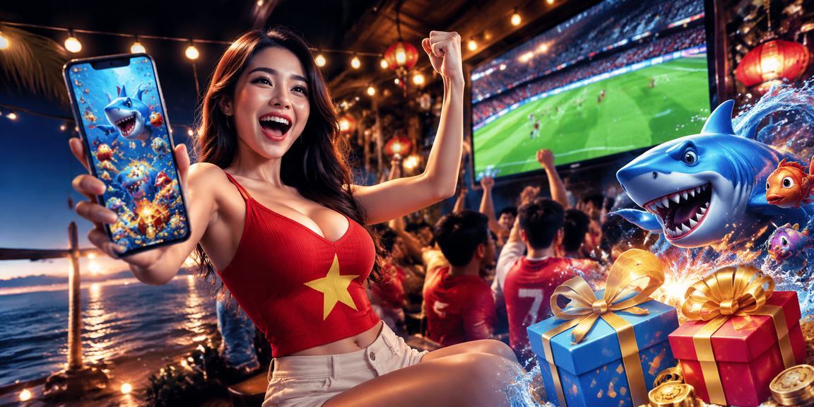 Người chơi tại Hà Nội tham gia game bắn cá trực tuyến trên ứng dụng di động bên bãi biển